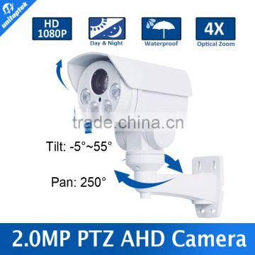 Outdoor Bullet 4X Optical Zoom 2.8-12mm Lens 2.0MP AHD PTZ Camera 4PCS Array Leds,IR 30M