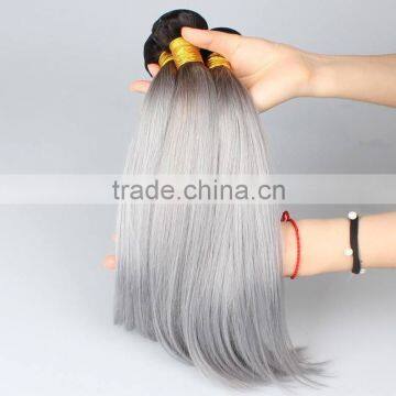 Grey and Black Ombre Hair Extensions Laser Hair Removal Machine 100% Peruvian Hair Quality Choice photo-3