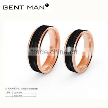 New Products 6MM 925 Silver With CZ Carbon Fiber Ring for Couples