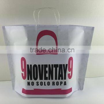 2016 new white kraft paper bag with twisted handles