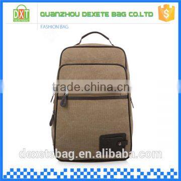 Custom high quality large capacity vintage style school canvas backpack