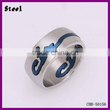 Wholesale fashion Jewelry 316L Letter Logo 1 Gram Gold Ring For Men