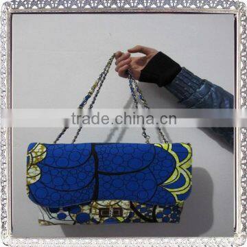 Africa Fabric Design Handbag for Women With pu Leather