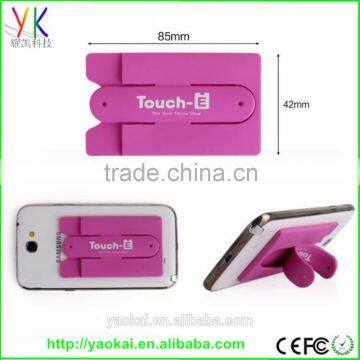 Multifunction Smart Phone Silicone Wallet Card Headphone Holder With Kickstand