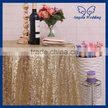 SN021A Durable Custom made wholesale gorgeous beaded glitter high bar cocktail light gold sequin wedding table cloths