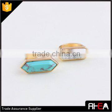 18k Gold Plated Fashion Turquoise Finger Ring