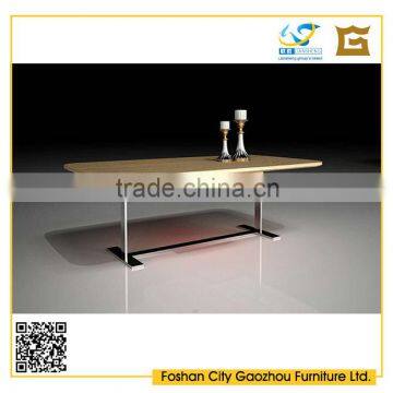 living room furniture modern wooden tea table design stainless steel frame