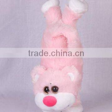 Animated handstand pink Cat stuffed animal plush toy, jumping & moving his feet with music