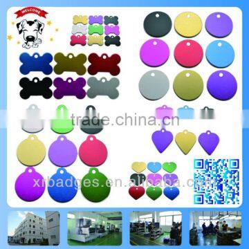 Customized design cheap metal pet tag with different color