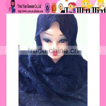 Top Grade Black Sexy Women Scarf Hijab Fabric