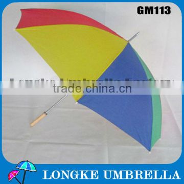 new fashion hign quality 75cm manual open four color bright Wooden Straight golf Umbrella/mix color