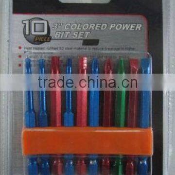 10pcs 3" Colored Power Bit Set