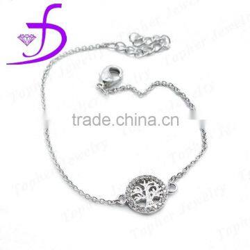 Rhodium plating 925 silver 2015 charm bracelet for women