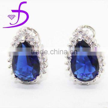 2014 fashion spinel stud earring in 925 silver rhodium platted