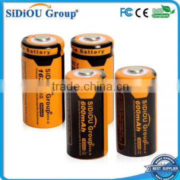 Sidiou Group Powerful 16340 Lithium Ion Battery 3.7V 600mAh Rechargeable Battery for LED flashlight (A Set of 4 Pieces)