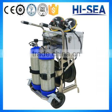 9L 2pcs Carbon Fiber Cylinders Movable Trolley Positive Pressure Air Breathing Apparatus with Long Tube