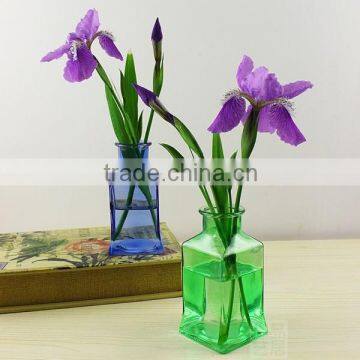 Wholesale Sprayed Colored Blue Glass Vases for Home Decor photo-2