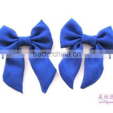 Blue chiffon ribbon bow for apparel accessories