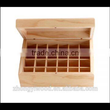 Classic style customized factory supply grids strong wooden essential oil display box case