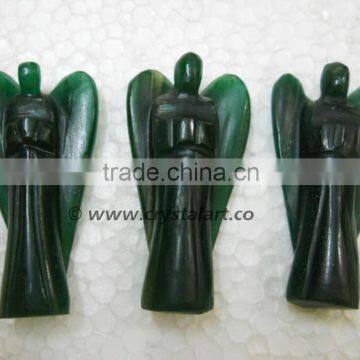 Green Aventurine Carved Angels