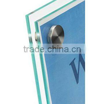 8.5 x 11 Acrylic Sign Holder w/ Brochure Pocket, Slant Back Design - Clear