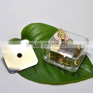 Edelweiss See-Through Wind Up Music Box Gold Plated Retro Music Box