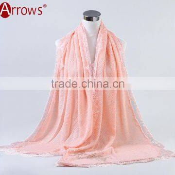 Cheap Price Gray Lace and Shiny Crystal Sequin Fashion Scarves for Women photo-3