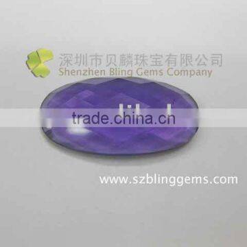 Wholesale Synthetic amethyst faceted oval cabochon
