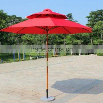 wooden beach chair umbrella double tip DH-3004