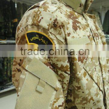 Custom Cotton Polyest Ripstop Desert Digital Camouflage Lybria Army Vertical Collar Fighting ACU Uniform photo-3
