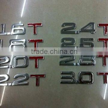 3D Plastic Plate Chrome Letter Car Badges