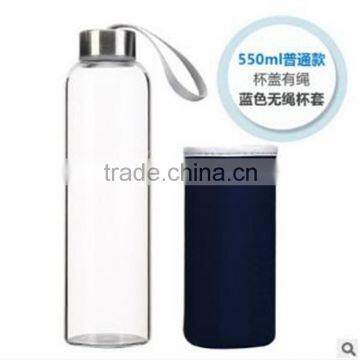 Top Level Quality Stylish Environmental Borosilicate Infuser Glass Water Bottle With Soft Colorful Sleeve 280ML 350ml 420ML 500M photo-2