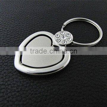 custom metal fancy heart shape spinning cute keyring for lovely girls
