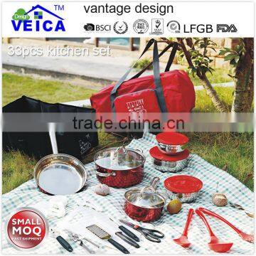 High Quality Popular Fashionable 33 Pcs Camping Cooking Utensils