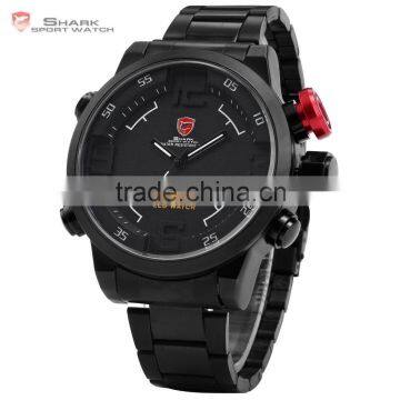 SHARK Analog Digital LED Stainless Steel Alarm Outdoor Sport Casual Mens Quartz Watch