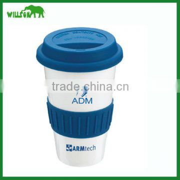 480ML Maufacturer double wall ceramic tumbler with lid