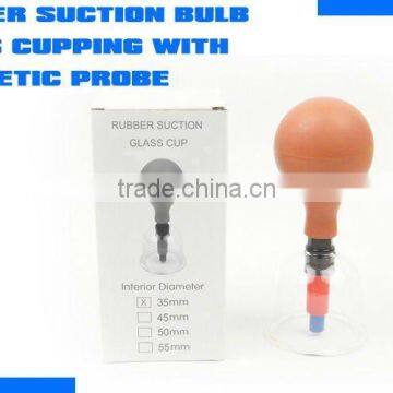 Rubber Bulb Glass Suction Cups/Rubber suction glass cupping set/with magnetic probe