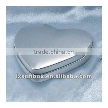 heart shape silver size:95*90*22MM for cookies package heart shape decoretive tin boxes