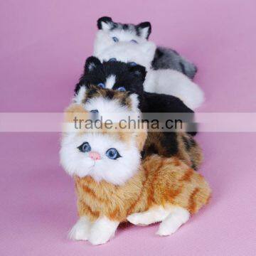 Car Interior Decoration Toy Mini Lifelike Cat Plush Toy photo-2