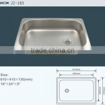 Export Philippines Cheap Single Bowl 16"*24" Stainless Steel Basin photo-2