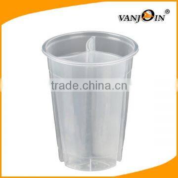 Unique Plastic 3 in 1 Split Cup with Lid 700ml 1000ml for Iced /Hot Coffee Boba Milk Tea Smoothies