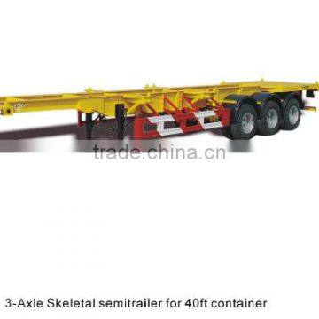 40ft Container Carrier 3 Axle Skeleton Semi Trailer for Sale photo-4