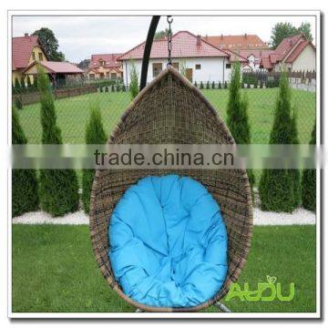 Audu Wicker Swing Chair,Swing Chair With Blue Cushion photo-5