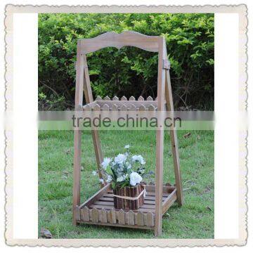 Newest Vintage Green Wood Flower Stand photo-5