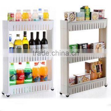 New design plastic save space storage trolley and storage organizer