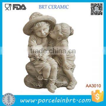 Resin Ceramic Child Kissing For Wedding Decor Centerpiece