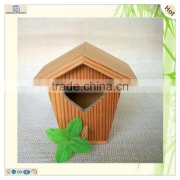 Carved Heart Tree Decoration Wooden Bird House Cages photo-5