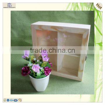 Hinge Transparent Lid Pine Wood Moon Cake Box photo-5