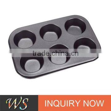 6 Cups Non-stick Carbon Steel Cupcake Mould