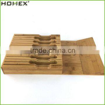 Organic Bamboo Knife Storage Block Organizer Homex BSCI/Factory photo-5